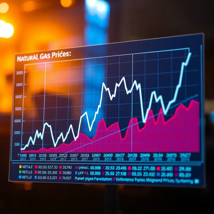 Chart showing fluctuations in natural gas prices influenced by supply and demand in India