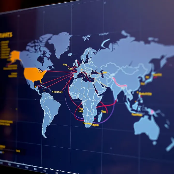 Global map highlighting countries where Olymp Trade operates as a financial trading platform