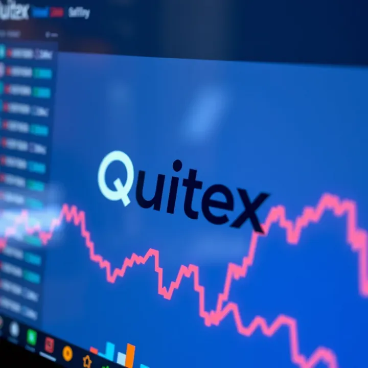 Visual representation of Quotex platform branding showcasing logo integration with user interface and brand colors