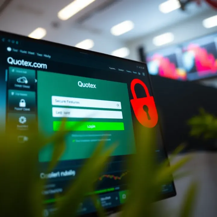 Secure login and verification screen illustrating Quotex.com's security features for Indian traders