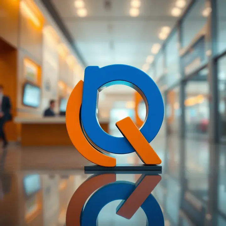 Quotex logo with stylized 'Q' symbol in vibrant blue and orange colors representing innovation and trust