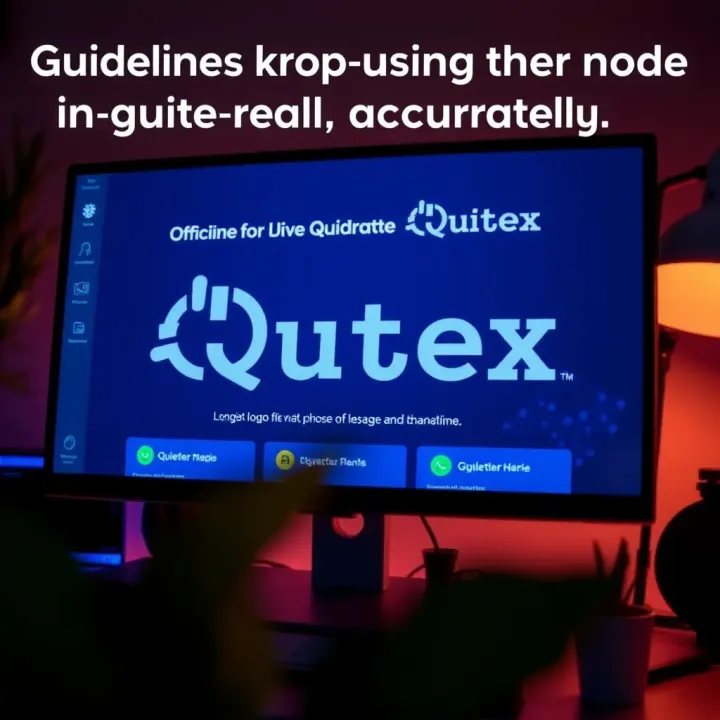 Official Quotex logo files shown on a computer screen with guidelines for proper usage and placement