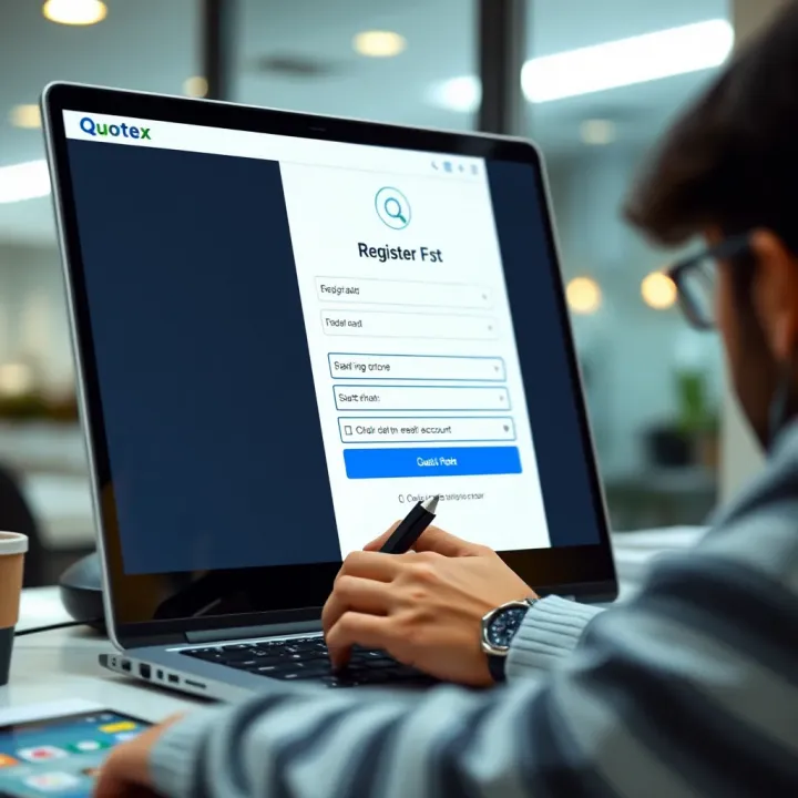 User filling out registration form on Quotex platform with clear fields