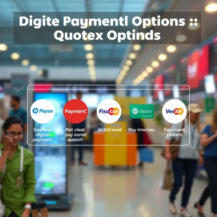 Graphic showing various digital payment options used for withdrawals on Quotex