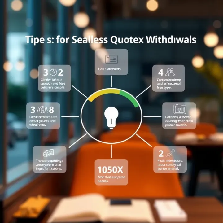 Essential Tips for Seamless Quotex Withdrawals Diagram outlining key tips to ensure smooth and error-free withdrawals from Quotex platform