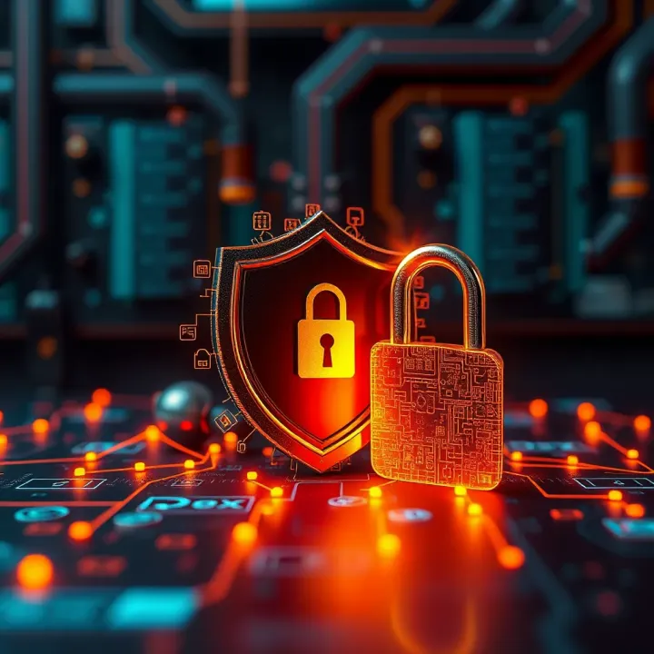 Security Insights for Safe Usage of Qutoex Conceptual representation of digital security with shield and lock icons related to Qutoex
