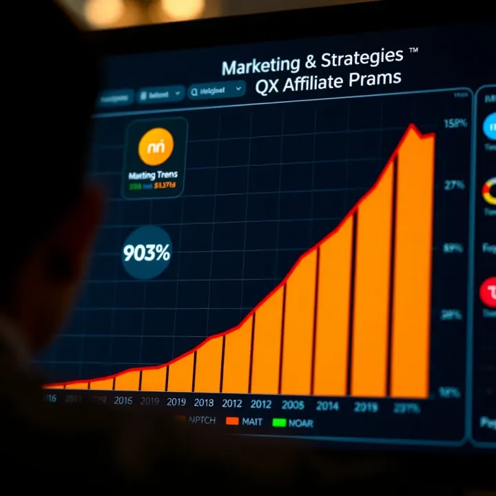 Graph showing marketing strategies and growth trends in QX affiliate earnings within the Indian market