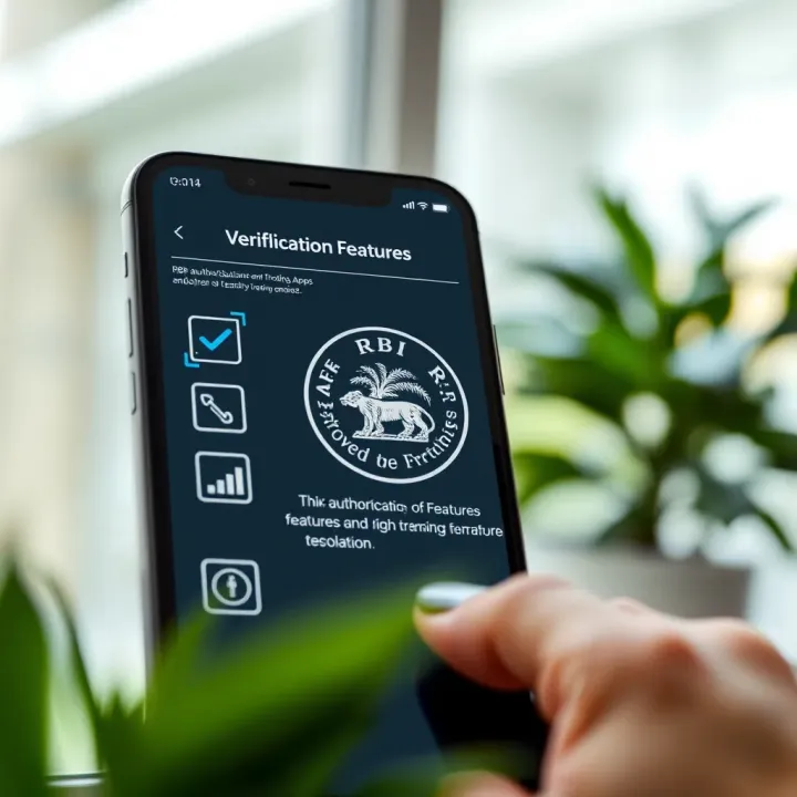 Verification and Security Features of RBI Authorized Trading Apps Illustration of a digital checklist highlighting RBI authorization and security features for trading apps