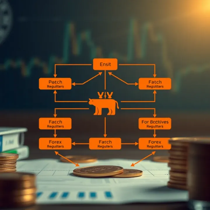 Diagram illustrating the structure of RBI regulated forex brokers and their connection to the Reserve Bank of India
