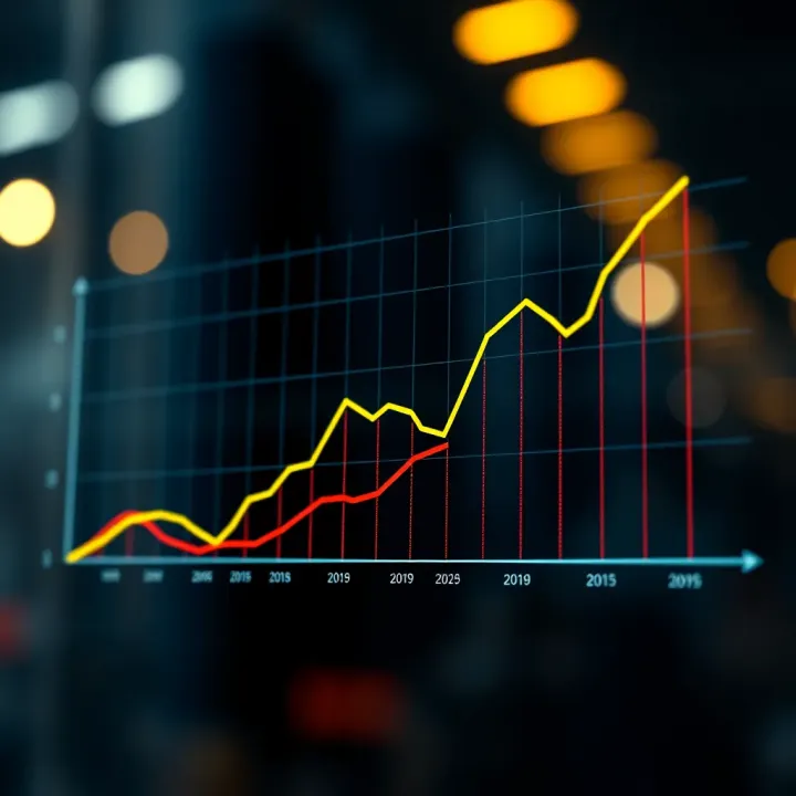Projected Growth Trend of Reliance Industries Share Value Graph illustrating the projected growth trend of Reliance Industries' stock value over the coming years