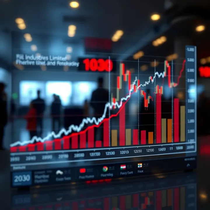 Projected Growth Trajectory of Reliance Industries Limited Share Price Graph depicting the projected growth trajectory of Reliance Industries Limited's stock value by 2030 with market trend overlays