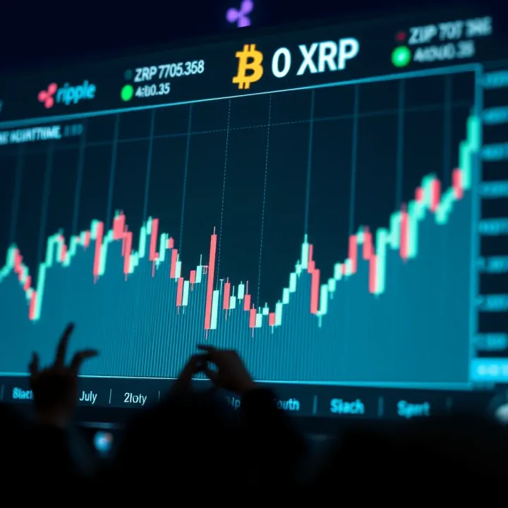 Graph showing fluctuations in Ripple XRP price over time with upward and downward trends