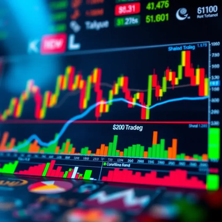 Graphic depicting various colorful trading charts and Shariah law symbols, highlighting the intersection of modern trading and Islamic finance ethics
