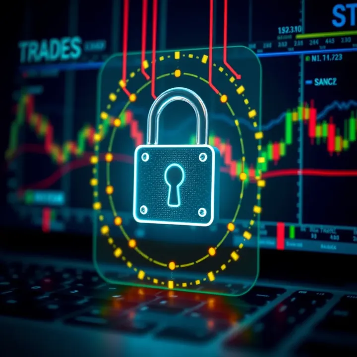 Secure digital lock symbolizing online trading security measures