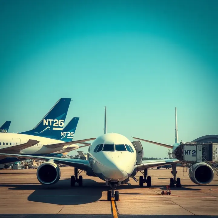 Comparison of Commercial Aircraft from Global Aerospace Leaders Commercial airplanes from leading aerospace companies parked on an airport runway under clear skies