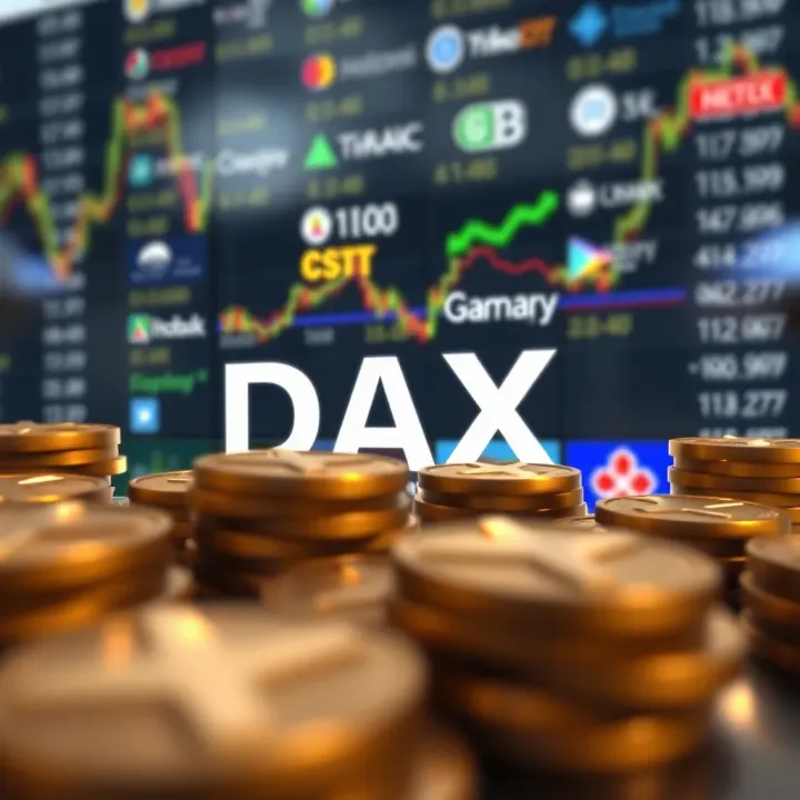 Visual representation of key companies forming the DAX index in Germany