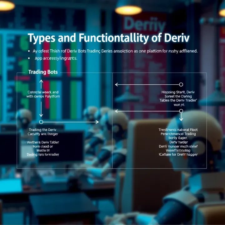 Diagram showing different types of Deriv trading bots interacting with the Deriv platform