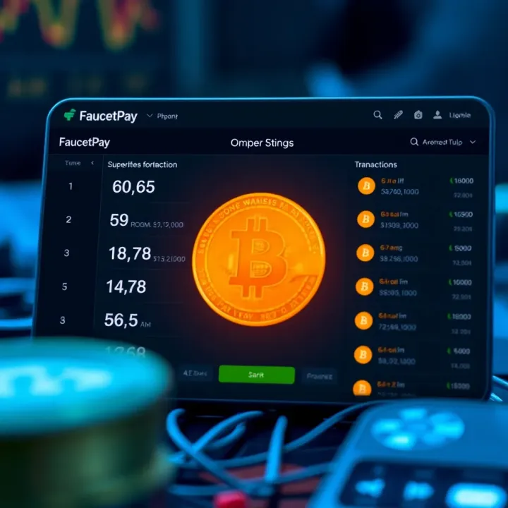 User interface displaying various cryptocurrency balances and transaction options in FaucetPay Wallet