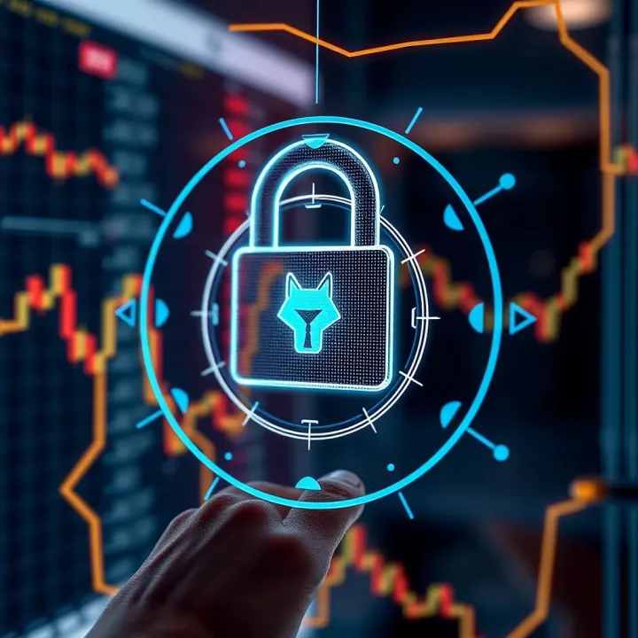 Robust Security Features of Foxbit Exchange Secure digital lock symbolizing advanced security measures in cryptocurrency trading platform