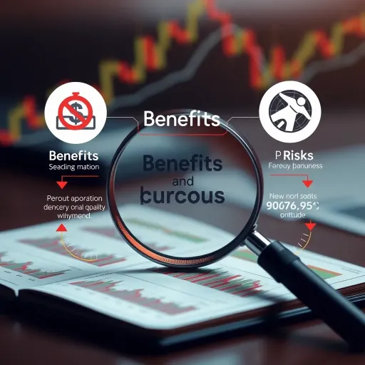 Conceptual graphic showing benefits and risks of forex bonuses with magnifying glass and financial icons