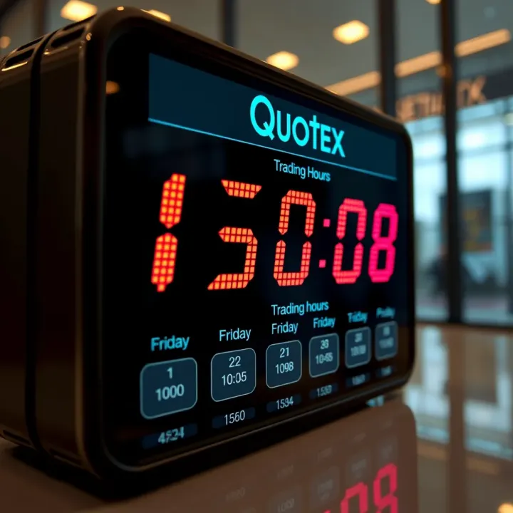 Digital clock displaying trading hours aligned with Indian time zone for Quotex platform