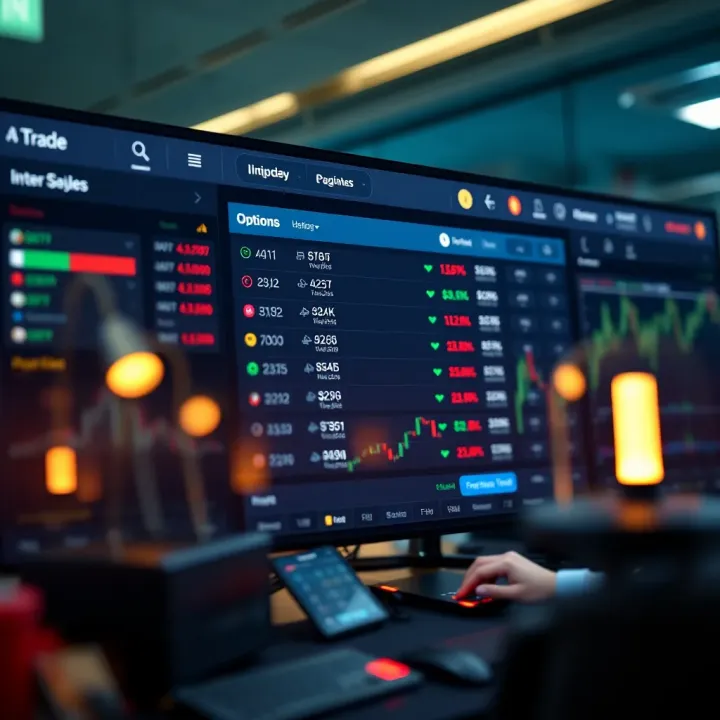 Interface displaying various trading options on Qutex Trade platform