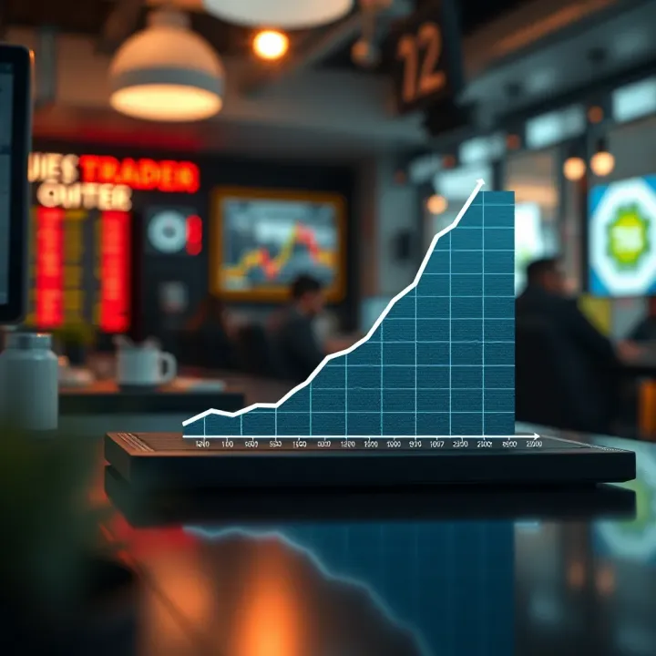 Graph showing upward trend in Qutex Trade platform usage